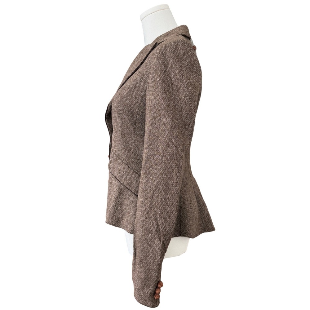 Laltramoda Equestrian Academia Fall Blazer Brown Wool Made in Italy NWT - M - Picture 3 of 9